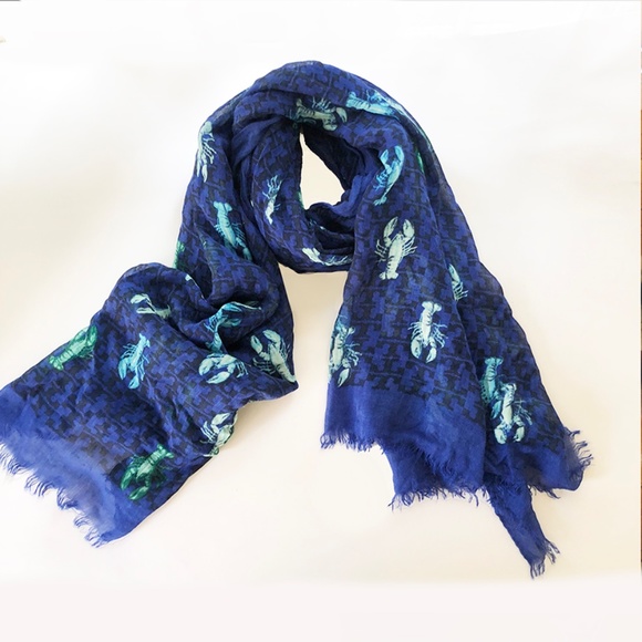 TORY BURCH lobster print scarf or sarong wrap for beach - Picture 1 of 5